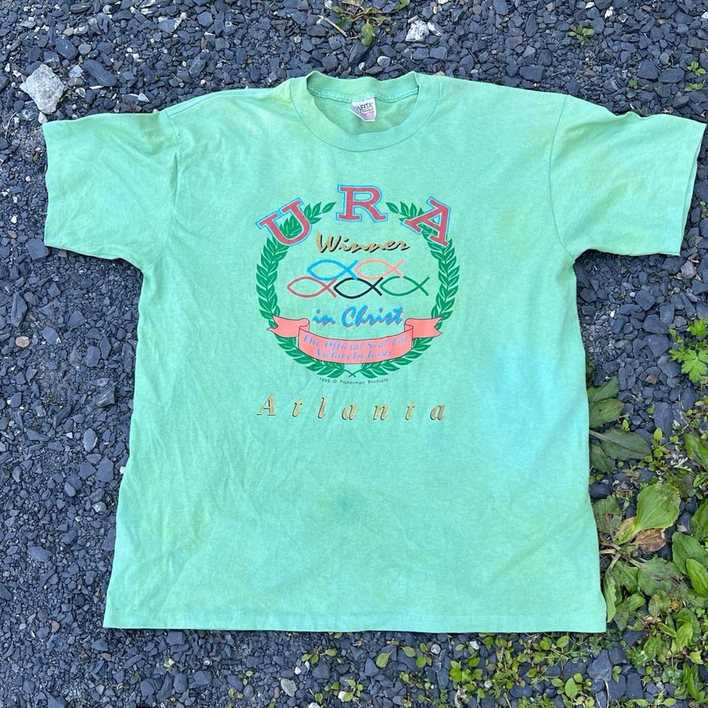 Vintage 1993 U R A Winner In Christ T Shirt Single Stich Religious 90s